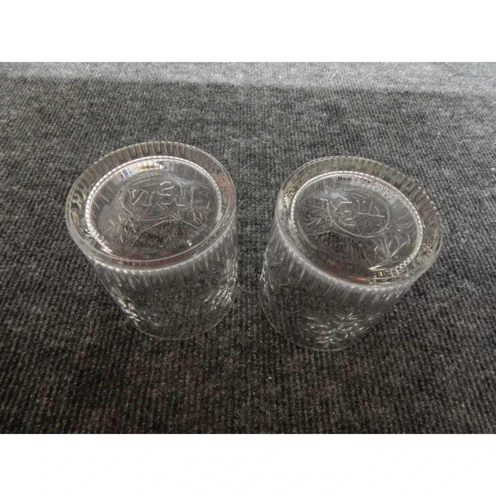 SIA Snowflake Embossed Rocks Glass Set of 2 Clear Winter Holiday Barware